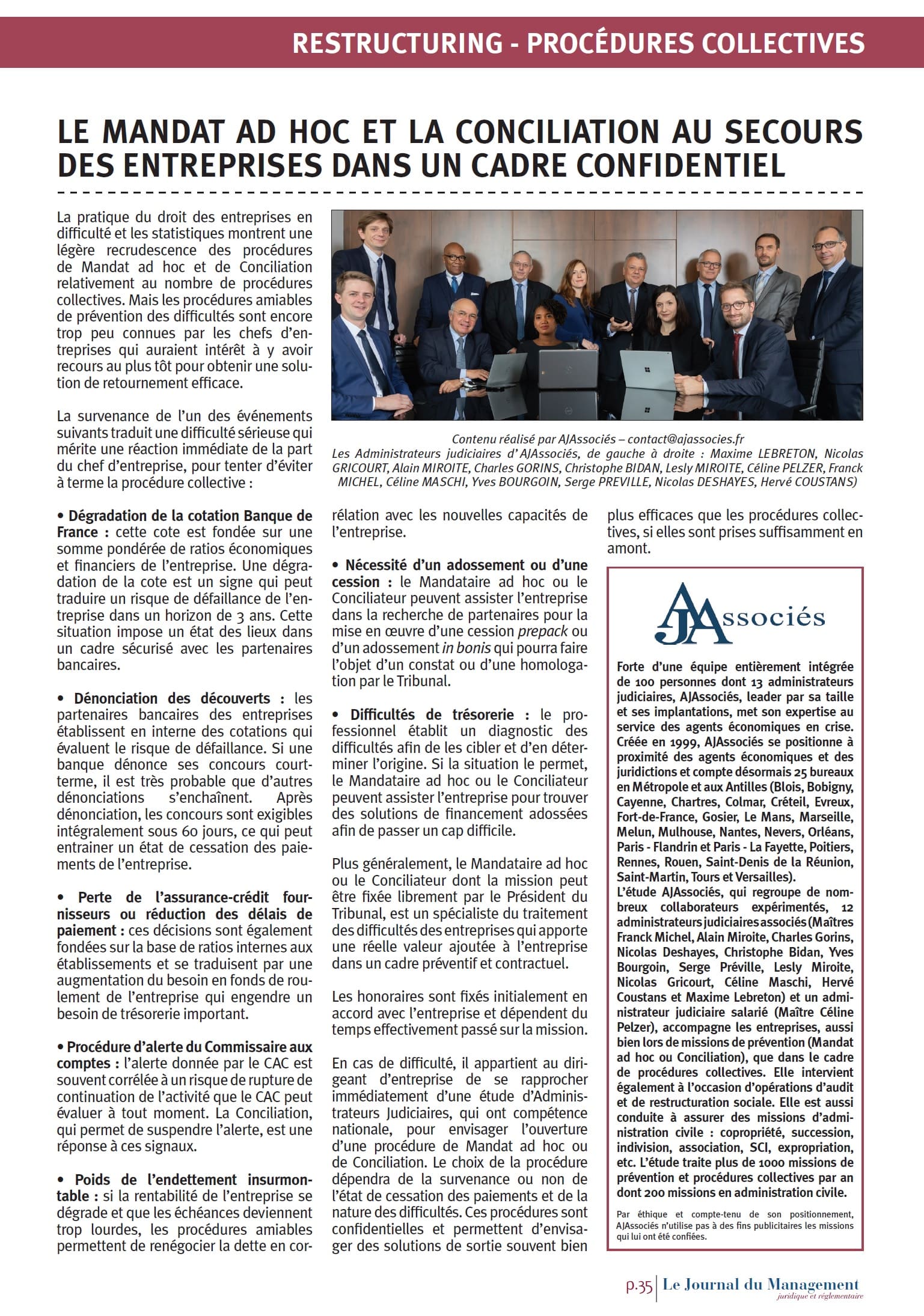 Le Mandat ad hoc et la Conciliation au secours des entreprises dans un cadre confidentiel