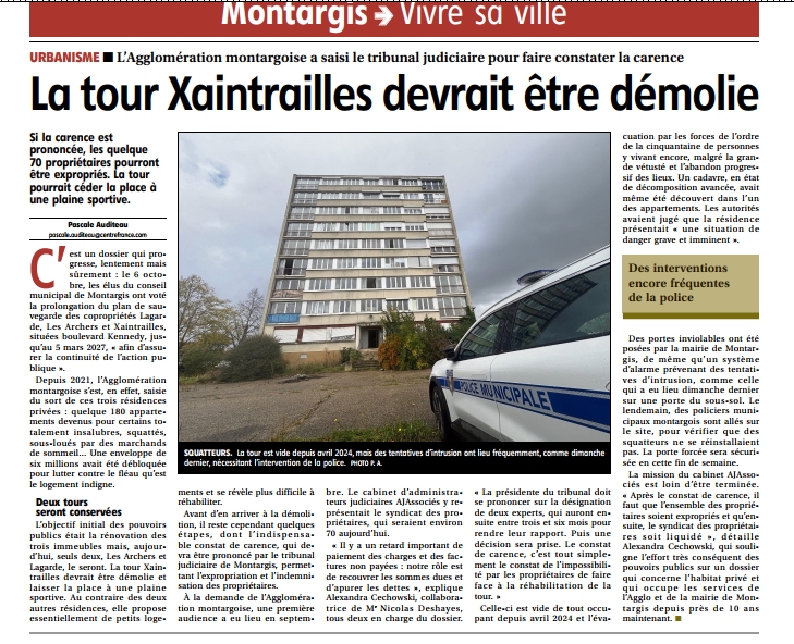 Démolition de la tour Xaintrailles : l’intervention d’Alexandra CECHOWSKI au cœur du débat